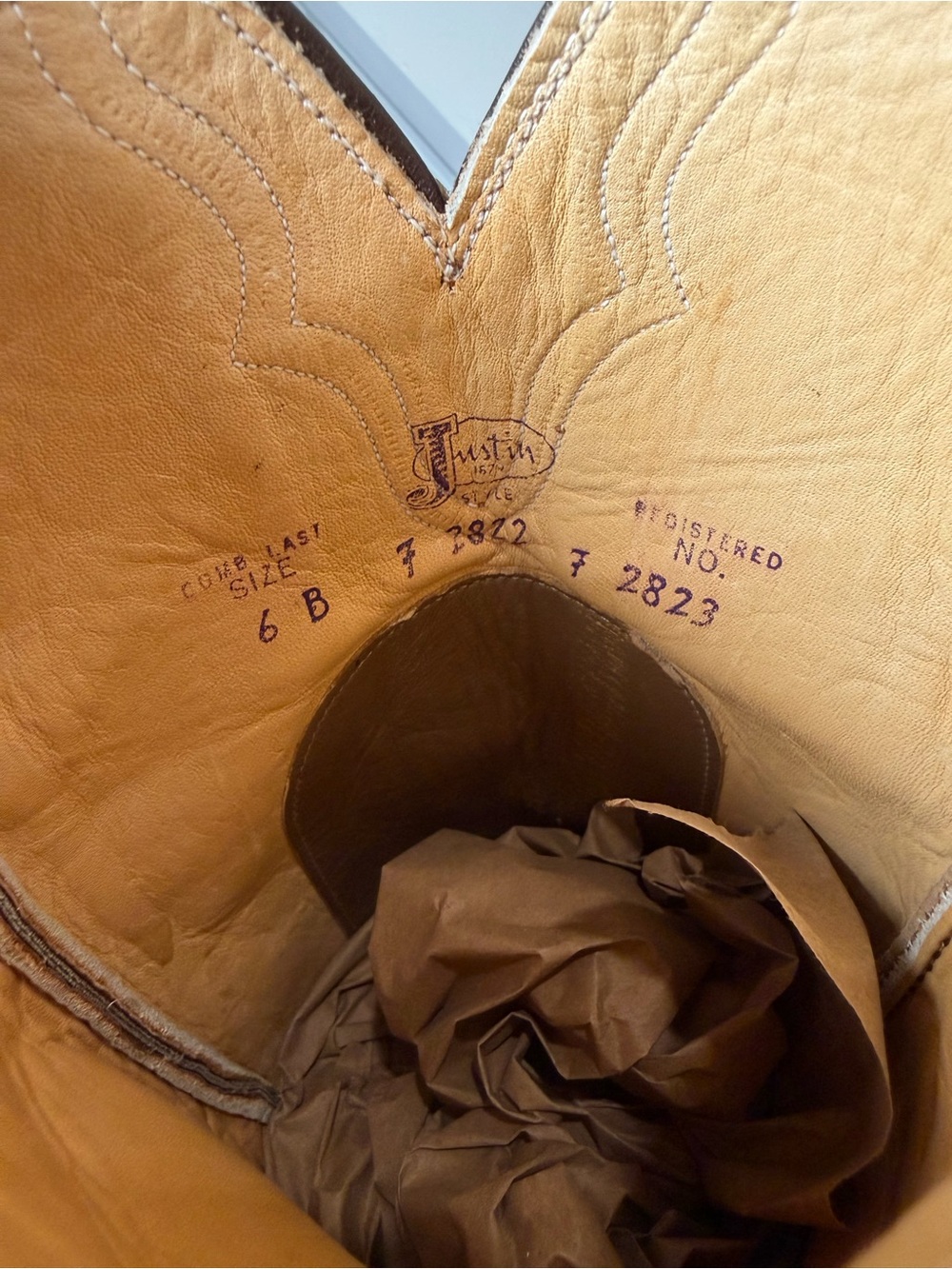 Vintage Justin Eel Skin Cowboy Boots Women's 6B Made in USA Tan Exotic Leather - Picture 10 of 10